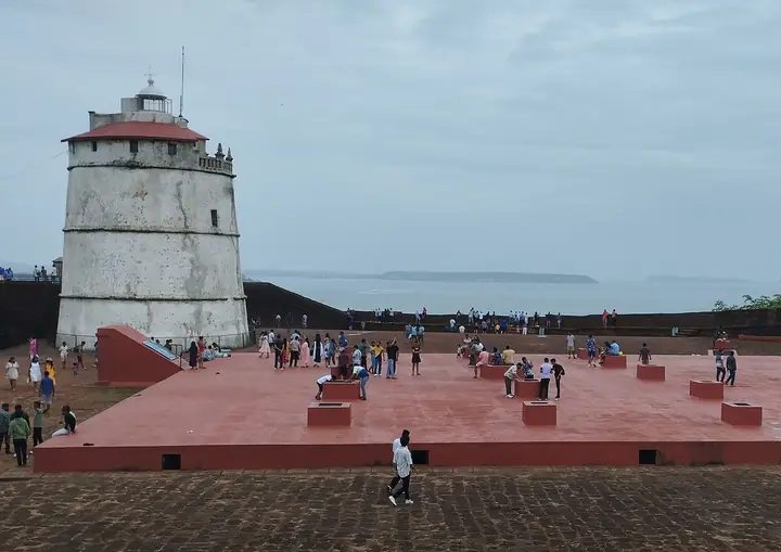 Fort Aguada lighthouse above the Arabian Sea, Goa